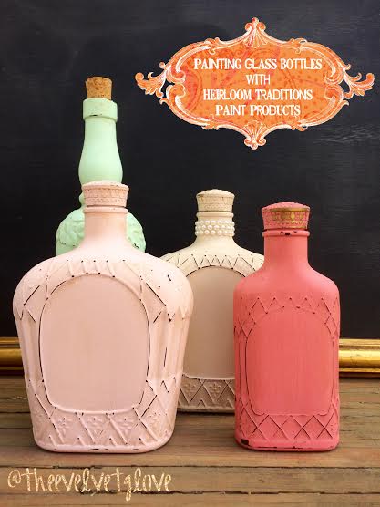 Easy Spring Decor – Painting and Distressing Glass Bottles with